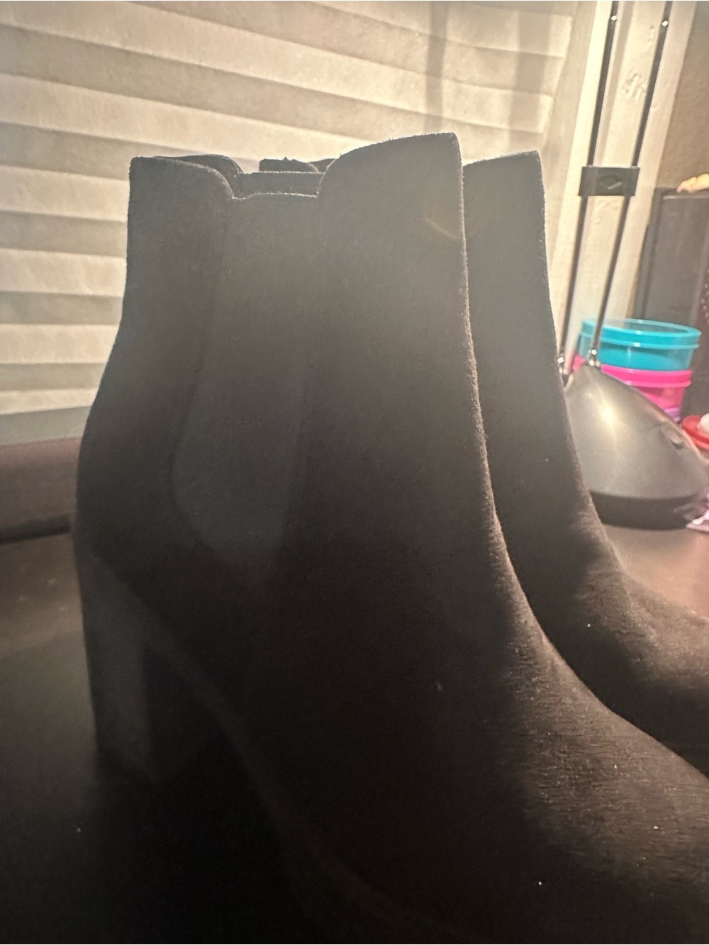 Soda Black Suede Ankle Booties